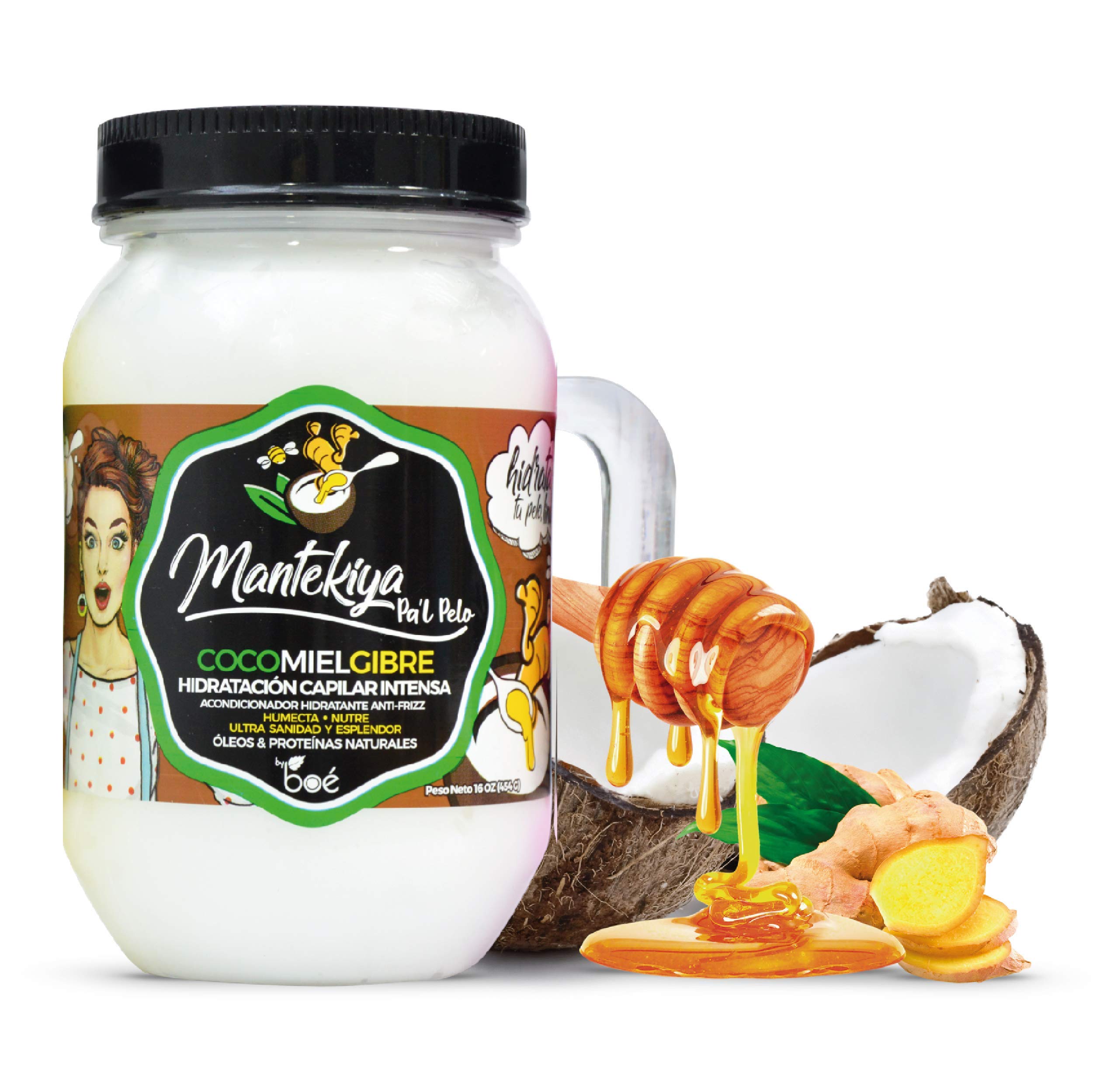 Mantekiya Pa'l Pelo - Coconut Honey & Ginger Intense Hair Hydration Treatment 16oz