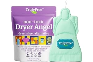 Truly Free Dryer Angel - Natural Dryer Sheet Alternative, Non-Toxic Reusable Fabric Softener Sheets and Scent Booster, Safe for Babies and Sensitive Skin, Laundry Room Essentials - 1 Pack + 2 Refills