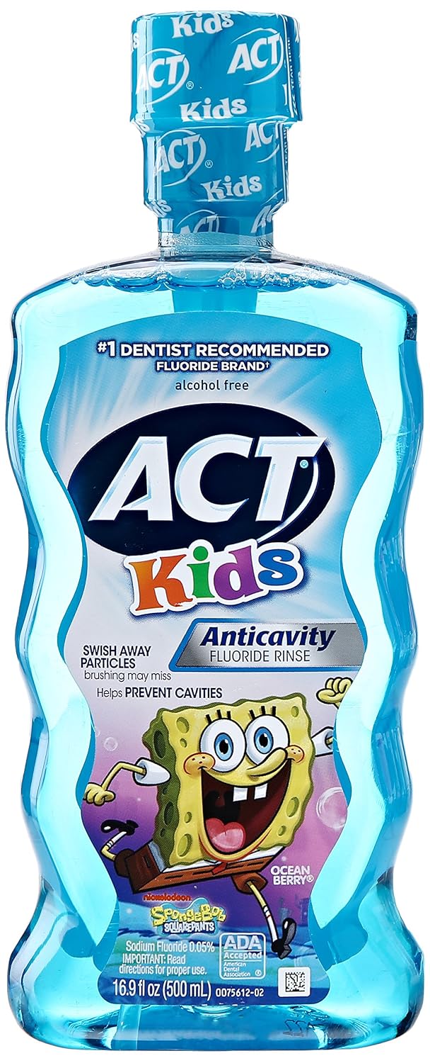 Act Kids Anti-Cavity Mouthwash, Sponge Bob, 16.9 Oz. (885260143922)