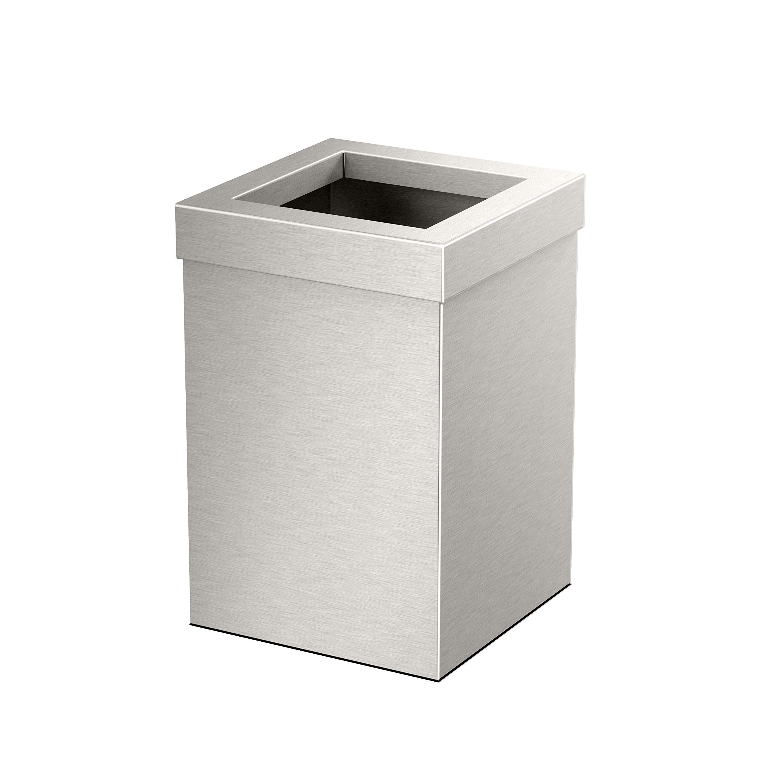 Photo 1 of Gatco 1914, Modern Square Waste Basket, Satin Nickel