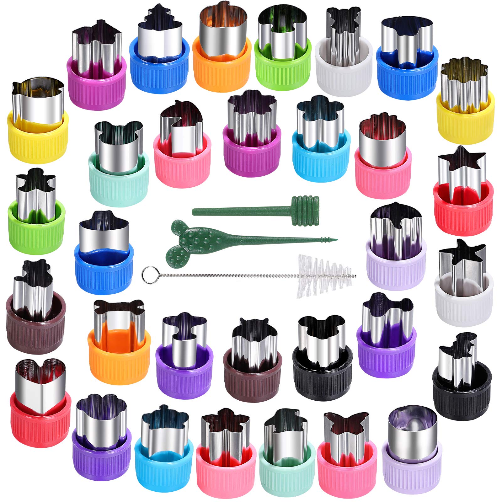 Photo 1 of **MISSING PARTS/check clerk comments**
CECIAOAIME Mini Cookie Cutter Set 30 pcs for Kids Vegetable Cutters and Fruit Stamp Mold Different Shapes and Sizes Stainless Steel