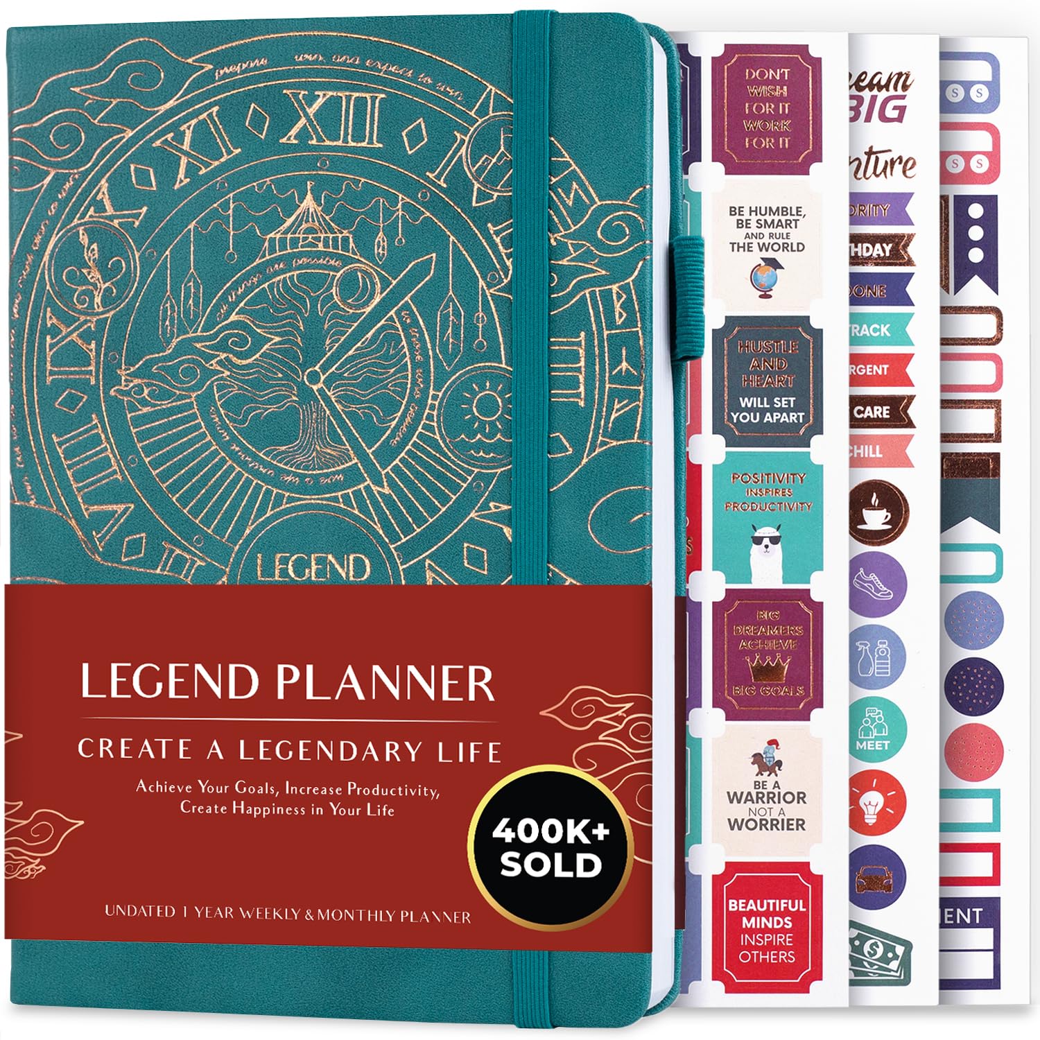 Legend Planner โ Weekly & Monthly Life Planner to Hit Your Goals & Live Happier. Organizer Notebook & Productivity Journal. A5 (Dark Teal)