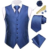 Dubulle Mens Vest and Tie Set Paisley Floral Waistcoat Neckties for Men Lapel Pin Clip Set Wedding Business