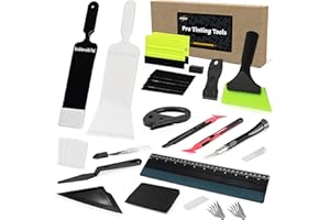 EHDIS Window Tint Kit Vinyl Wrap Tool with Bulldozer Squeegee,Windshield Back Tint Scraper, Small Rubber Squeegee, Wrap Stick