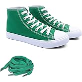 Women's High-Top Canvas Sneakers – Classic Lace-Up Casual Shoes with Extra Shoelaces – Comfortable, Stylish, and Durable