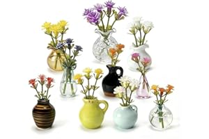 OASIS ORIGIN 10-Pack Magnetic Mini Bud Vases Gift Set – Mixed Ceramic & Glass Holders for Fridge, Locker & Whiteboard – Upgraded Slam-Proof Magnets – Cute Bulk Gifts for Coworkers, Teachers & Office Decor