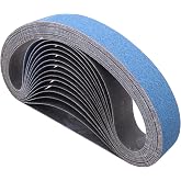 15 Pack 1-1/2 x 30 Inch Zirconia Sanding Belts 80 Grit for Tube Polisher | Metal grinding belts for pipe sander. 1.5 x 30 abrasive belts for polishing, deburring &amp; rust removal