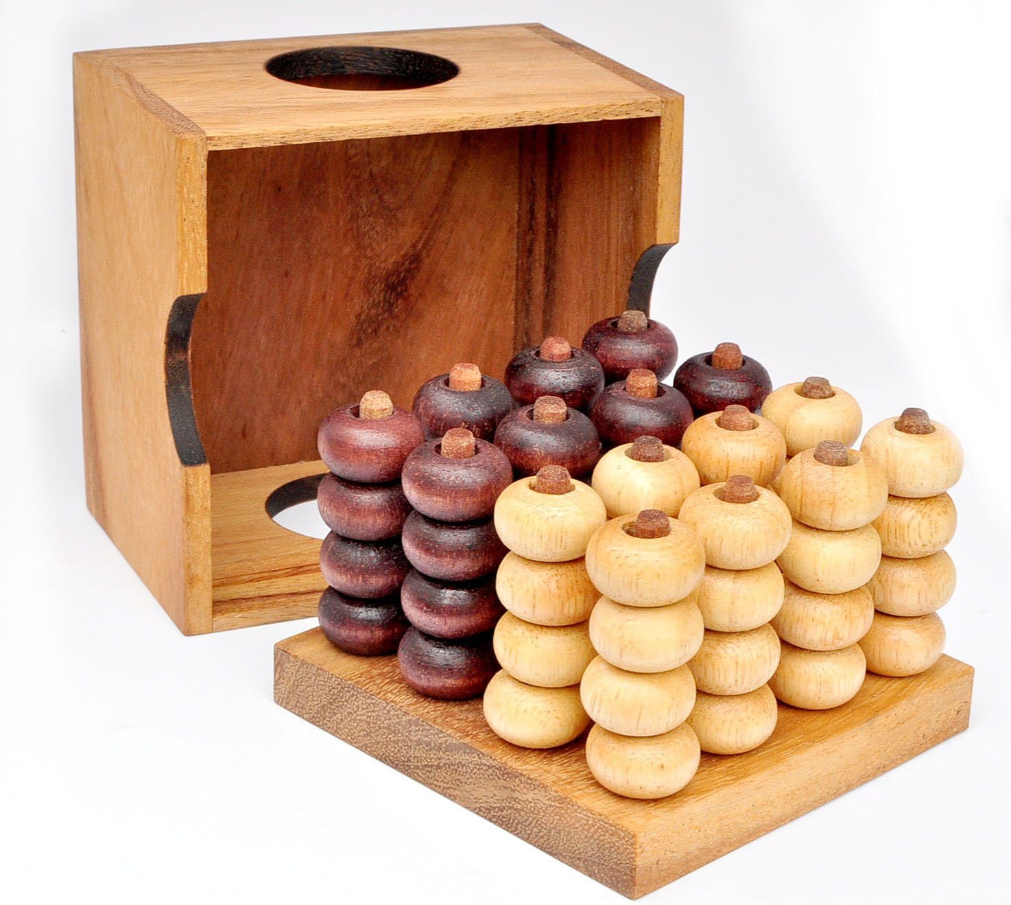 Logica Puzzles Art. 4 in a Row 3D - Board Game in Fine Wood - Strategy Game for 2 Players - Travel Version - Image 3