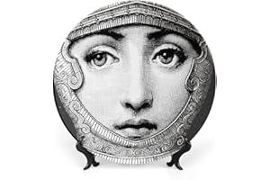 SPDIUV Lina Cavalieri Plate, Wall Decorative Plate, Mysterious Face Plate Wall Hanging Decoration,Including Bracket and Special Spring Hook,B11,10inch