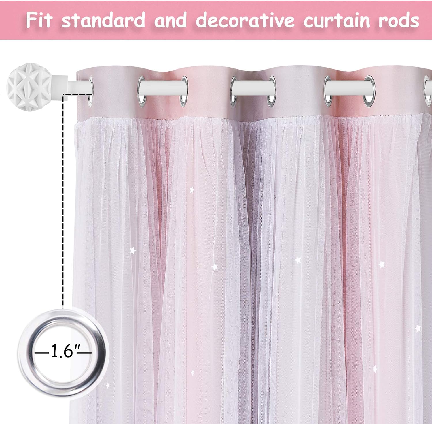 NICETOWN Kids Blackout Curtains Voile - Image 3