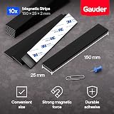GAUDER Adhesive Magnetic Strips 15 cm x 25 mm 2 mm Pre-Cut 10 Pieces view 3