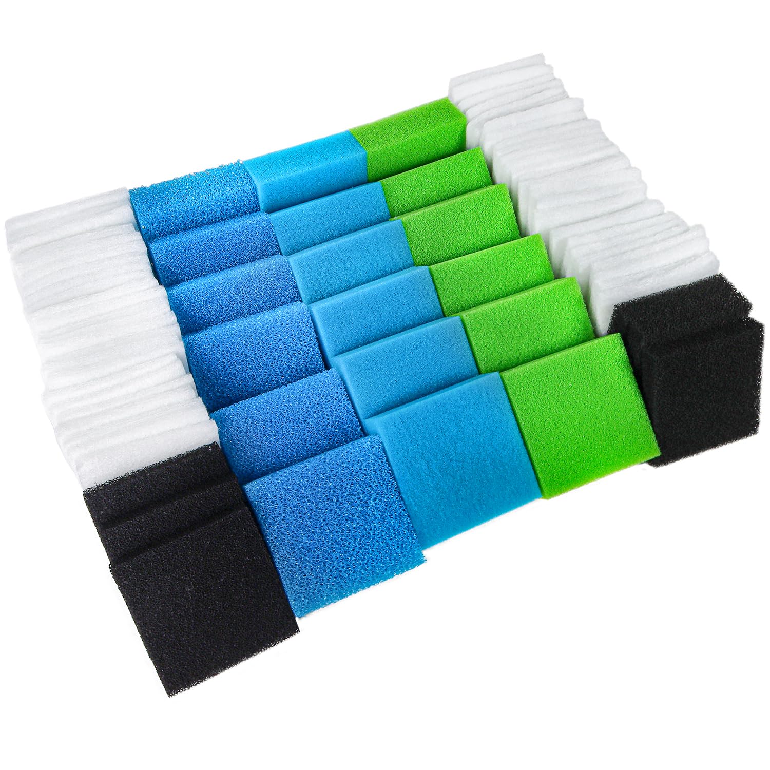 LTWHOME Compatible with Value Pack of Fine Filters, Carbon Filters, Coarse Filters, Nitrate Filters and Poly Filters Set Fit for Juwel Standard/BioFlow 6.0/ L (Pack of 74)