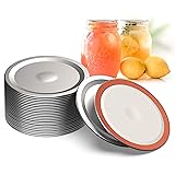 WTS Wide Mouth Canning Lids, 86mm Mason Canning Jar Lids, Leak Proof Split-Type Lids with Silicone Seals Rings. Wide Mouth Ja