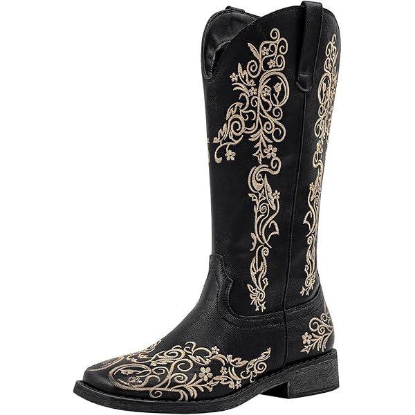Amazon.com | SheSole Women's Cowboy Boots Square Toe