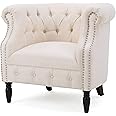 Christopher Knight Home Akira Fabric Club Chair, Beige 33D x 29.6W x 30.25H in