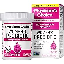 Physician's Choice Probiotics - PH Balance, Digestive, UT, &amp; Feminine Health - 50 Billion CFU - 6 Unique Strains for Women -