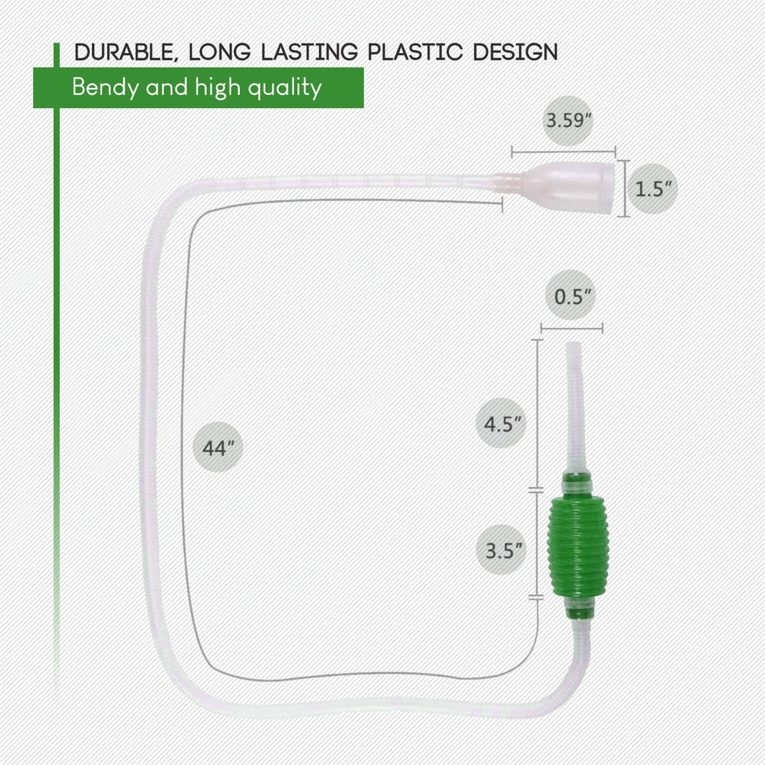 Luigi's Aquarium/Fish Tank Siphon and Gravel Cleaner - A Hand Syphon Pump to Drain and Replace Your Water in Minutes!: Home & Kitchen
