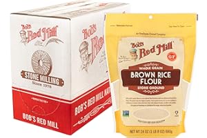 Bob's Red Mill Brown Rice Flour, 24oz (Pack of 4) - Non GMO, Whole Grain, Vegan, Kosher