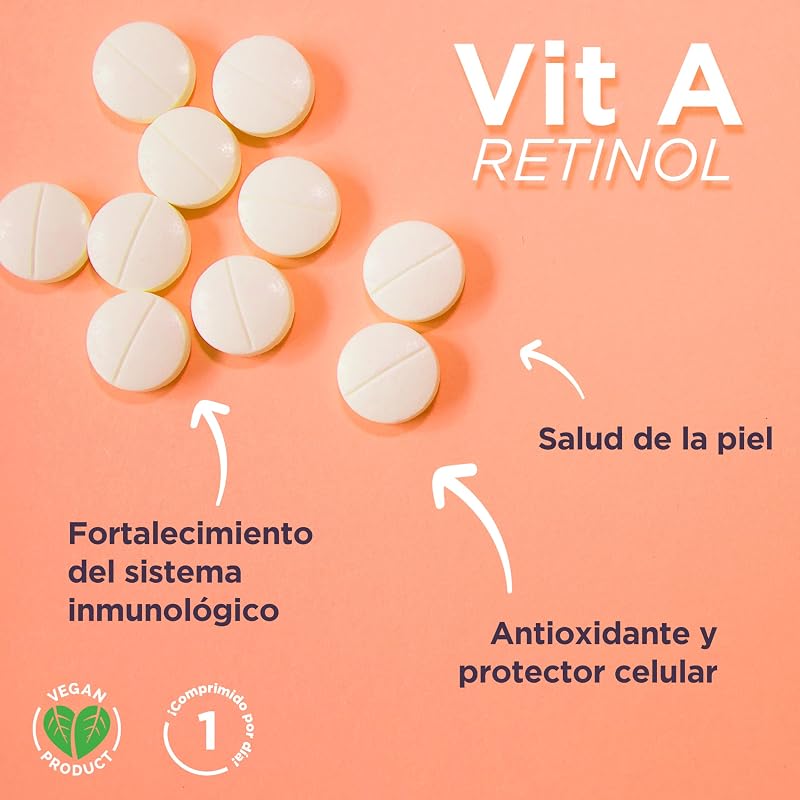Vitamina A Retinol 10000mcg Drasanvi en 180 Comprimidos Vegano Natural