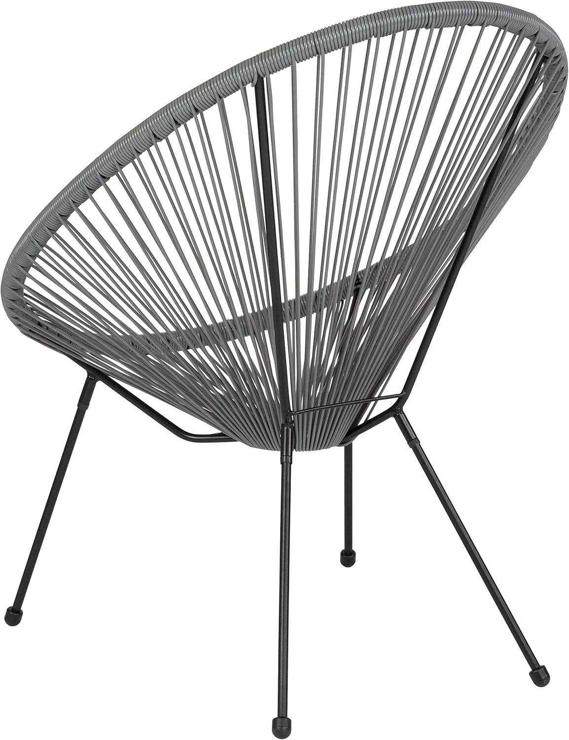 Flash Furniture Valencia Oval Comfort Series Take Ten Grey Rattan Lounge Chair: Furniture & Decor