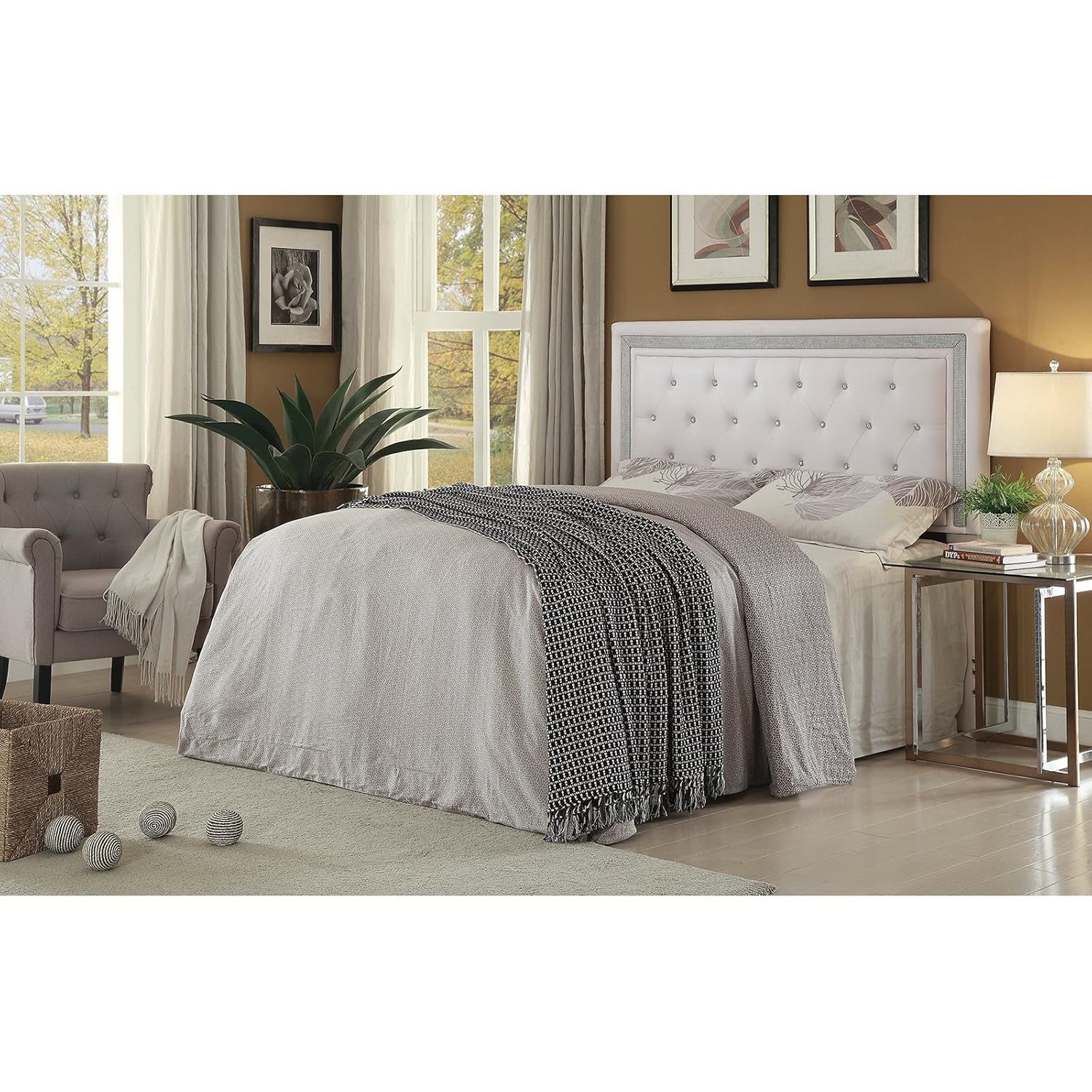 Amazon Com Twin Size Contemporary Headboard White Finish