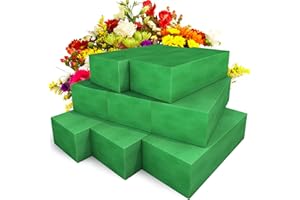 Max Shape Pack of 8 Large Size Floral Foam Blocks for Fresh and Artificial Flowers (9” L x 4” W), Wet Florist Foam Blocks for Wedding Holiday Decorations (8 Pack)