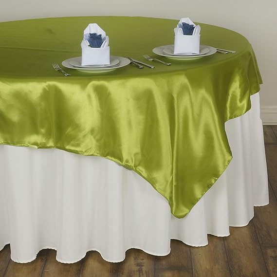 BalsaCircle 90x90Inch Sage Green Satin Table Overlays