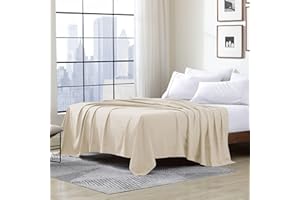 Cathay Home Hotel Luxury Wrinkle & Fade Resistant Double Brushed Ultra Soft Microfiber 1-Piece Single Flat Sheet - Cream, Twin (66" x 96")