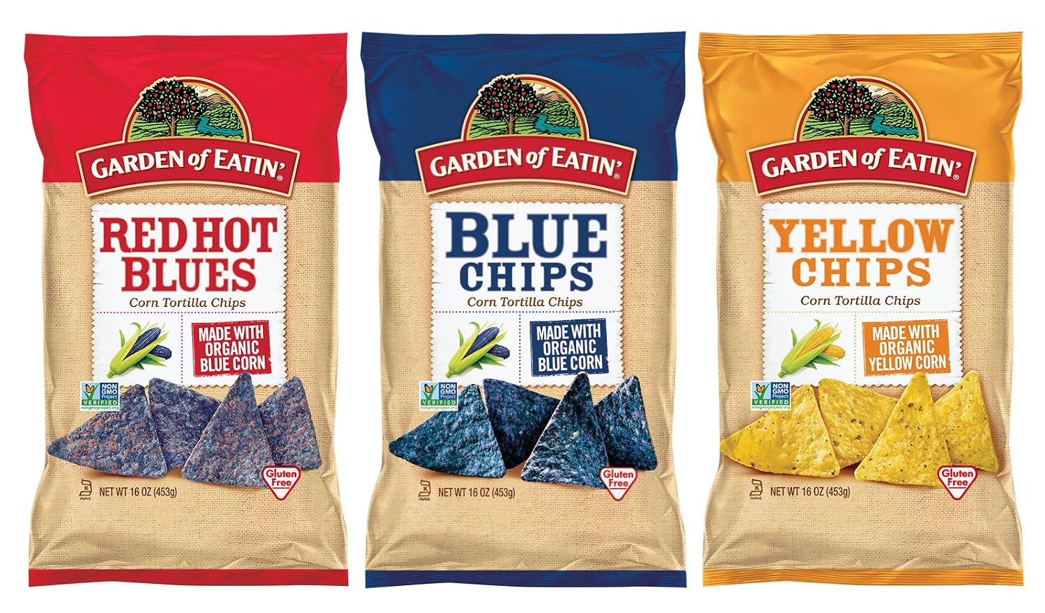 Amazon Com Garden Of Eatin Assorted Variety Pack Corn Tortilla Chips 16 Oz 3 Count
