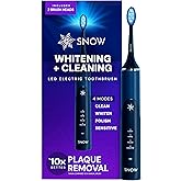 SNOW LED Whitening Electric Toothbrush | Dentist-Designed Electric Toothbrush for Adults | Sonic Technology, LED Light, Modes, Timer, Rechargeable Plaque Removal & Teeth Whitening Polar Blue Gen2