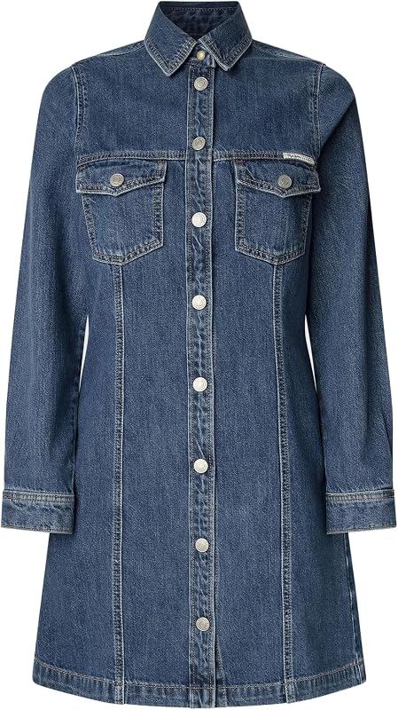 Damen Authentic Denim Dress Kleid, Blau (Denim-4c1), XS