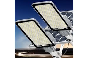 BUYTHA 4000W Solar Street Lights Outdoor, LED Solar Outdoor Lights Waterproof, Dusk to Dawn Solar Powered Flood Lights with Remote Control for Outside Lighting