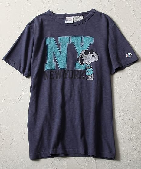 Amazon Co Jp Champion チャンピオン スヌーピーny Tシャツ メンズ 服 ファッション小物