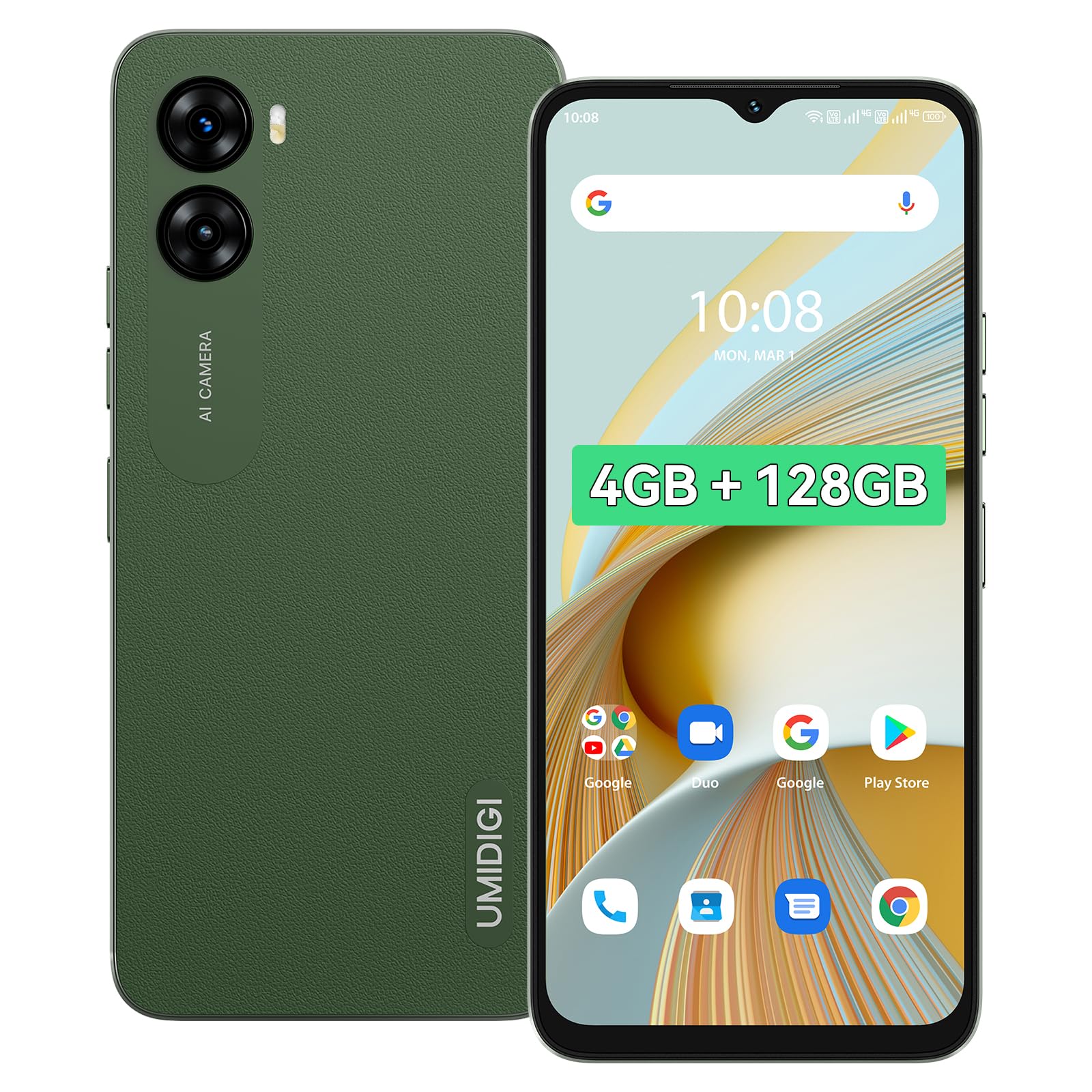 UMIDIGI Unlocked Cell Phone G3 Plus,Android 13 Smartphone，4/128G, Dual Sim 4G LTE Mobile Phone,Octa Core,6.52