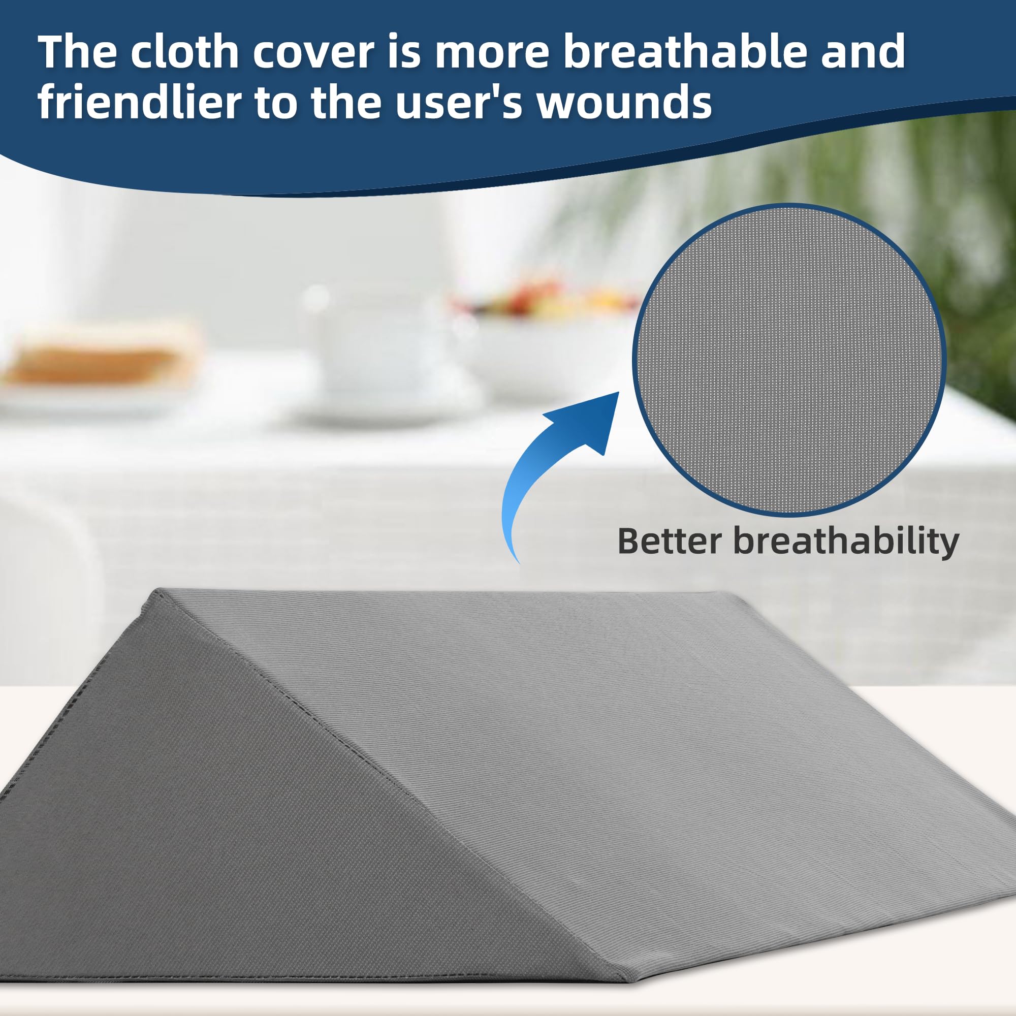 Fanwer Wedge Pillow for Side Sleeping, 34