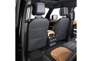 TAIKOO Seat Back Protector + Large Capacity Pocket Storage Organizer,Preventing the Impact of Children Stepping on the Seat Backrest (Black)