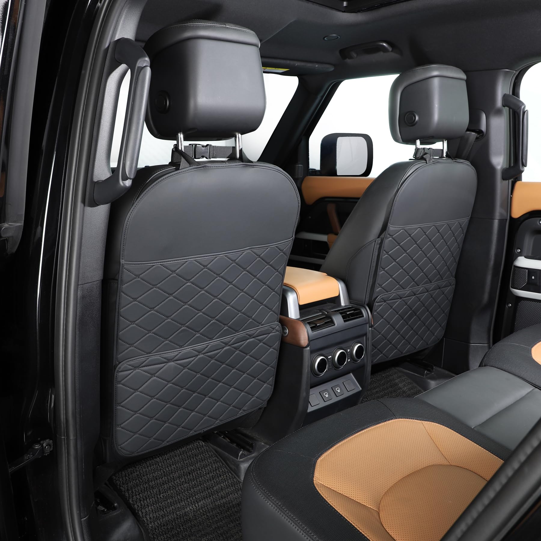 Photo 1 of TAIKOO Seat Back Protector + Large Capacity Pocket Storage Organizer,Preventing the Impact of Children Stepping on the Seat Backrest (Black)