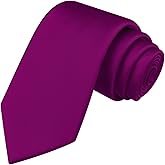 Branduce 3.15"(8cm) Mens Solid Satin Tie Pure Color Necktie for Business and Wedding + Gift Box