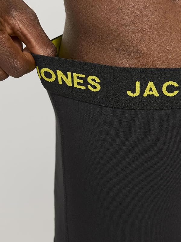 JACBASIC Trunks 7 Pack Boxer a Pantaloncino Uomo, Nero, L