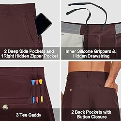 JWM Mens 9" Stretch Golf Shorts - Lightweight