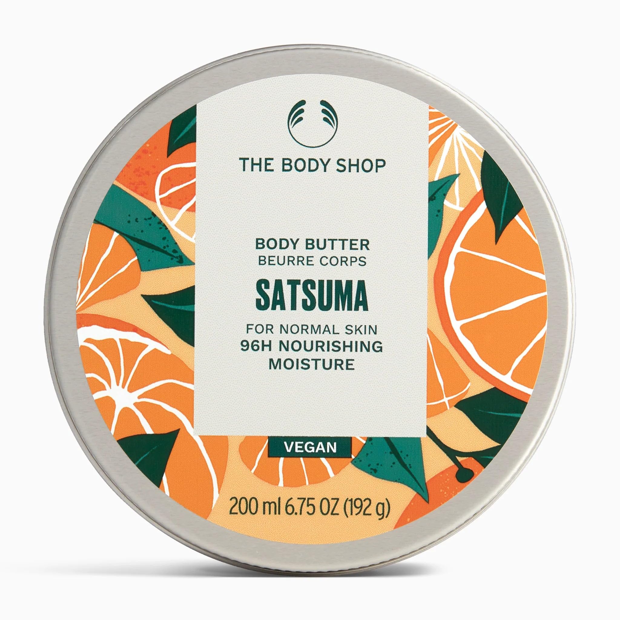 The Body Shop Satsuma Body Butter (1x 200ml), Body Moisturiser with Shea Butter, Body Cream for Normal Skin, 96H Nourishing Moisture, Body Care, Sweet Zesty Scent, Vegan Formula