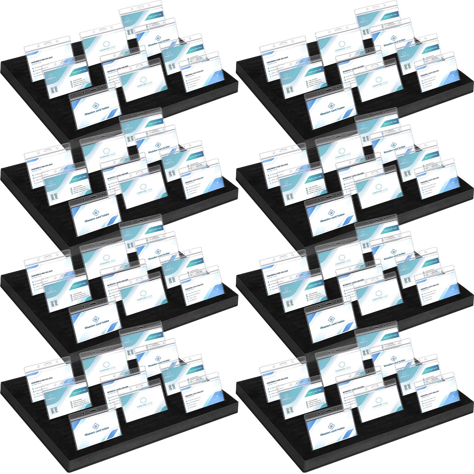 Photo 1 of Lincia 8 Pcs Name Badge Holder ID Badge Tray Organizer Name Badge Organizer Badge Foam Holds 60 Badges ID Tag Name Badge Organizer Name Tag Holders for Office, 16 3/4 x 12 x 1 1/4 Inch