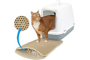 XS Cat Litter Mat Beige 14.5"x11.5" - Washable Kitty Litter Catcher for Small Spaces – Non-Slip, Waterproof Cat Litter Trapping Mat – Compact Litter Box Rug for Tiny Rooms – Inovida Pet Litter Mat