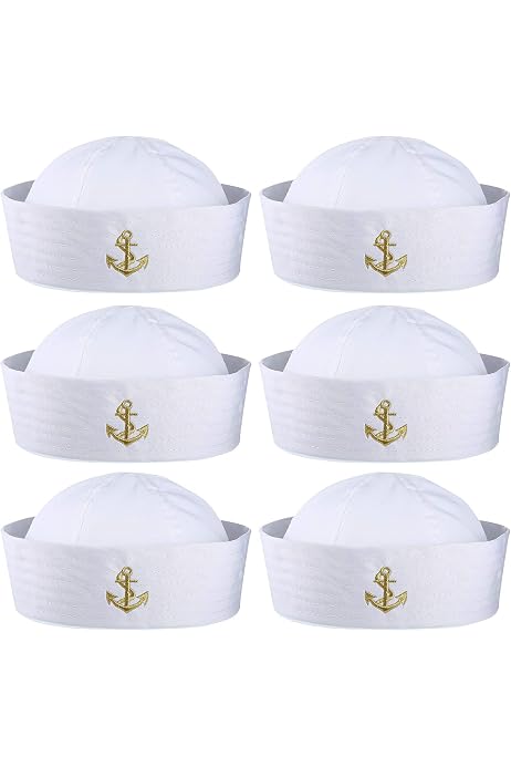 thumbnail image 2 of Boao 12 Pcs Sailor Hat White Sailor Costume Hat Captain Caps Nautical 2 of 11