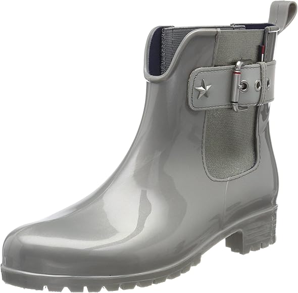 tommy hilfiger silver boots