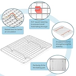 TeamFar Baking Tray with Rack, 12.5 x 10 x 1 Inch