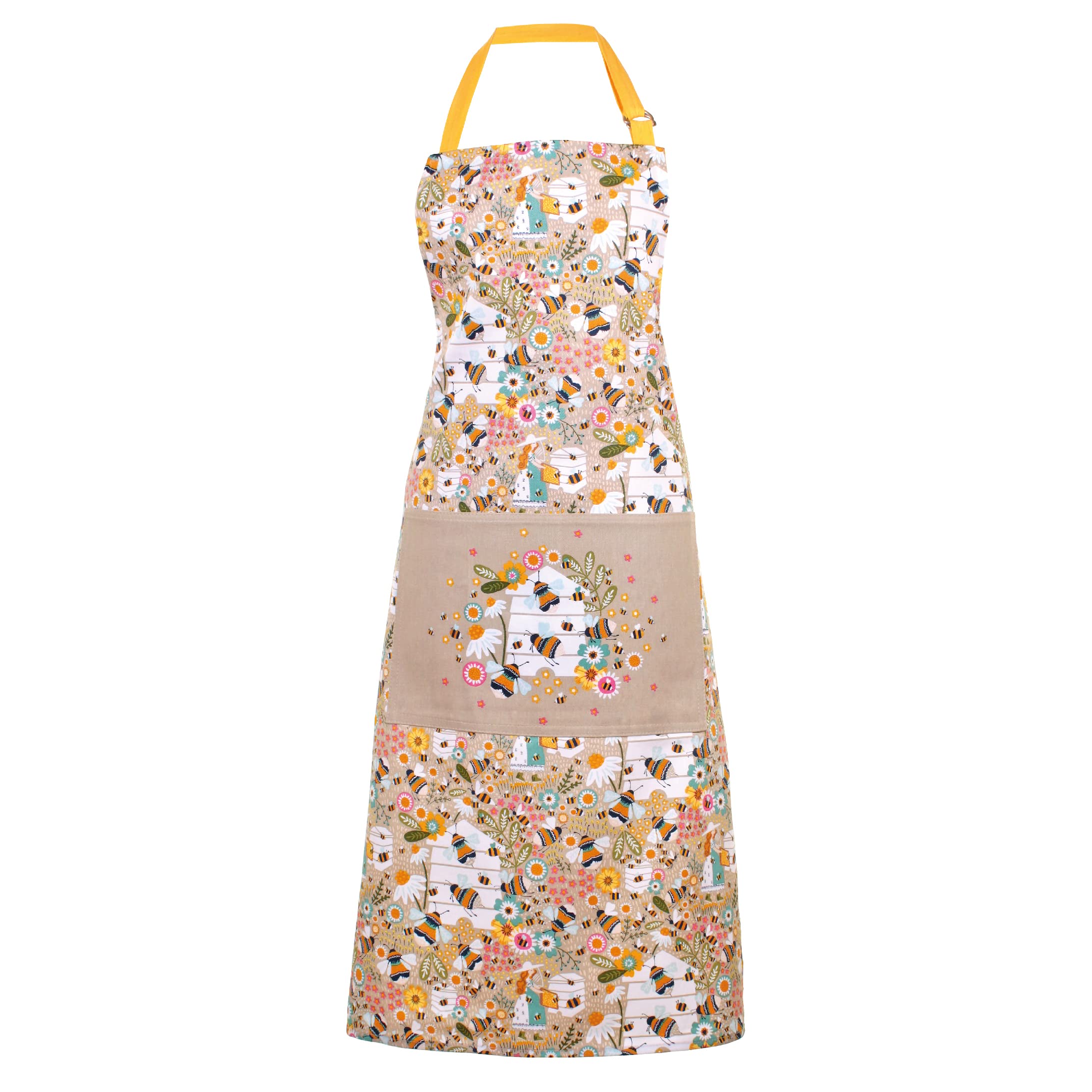 Ulster Weavers Bee Keeper Cotton Apron - With Cute Floral Bee Insect Animal Hand Drawn Design - For Kitchen and Barbecue - Cooking Gifts for Bakers & Chefs - Homeware & Kitchenware Range