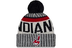 New Era Authentic Cleveland Indians Guardians MLB NE17 Knit Cuffed Hat Wahoo Logo Sport Knit Hat