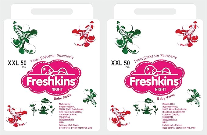 Freshkins Night Diaper Pant XXL - (Pack of 2, 100 Unit)