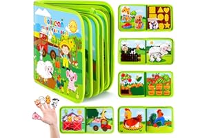 GOLIYEAN Montessori Busy Book for Toddlers 1-3, Busy Board Montessori Toys for 1-2 Year Old Boy Girl Birthday Gift, Educational Learning Sensory Activity Books, Quiet Book Travel Toys for Airplane Car